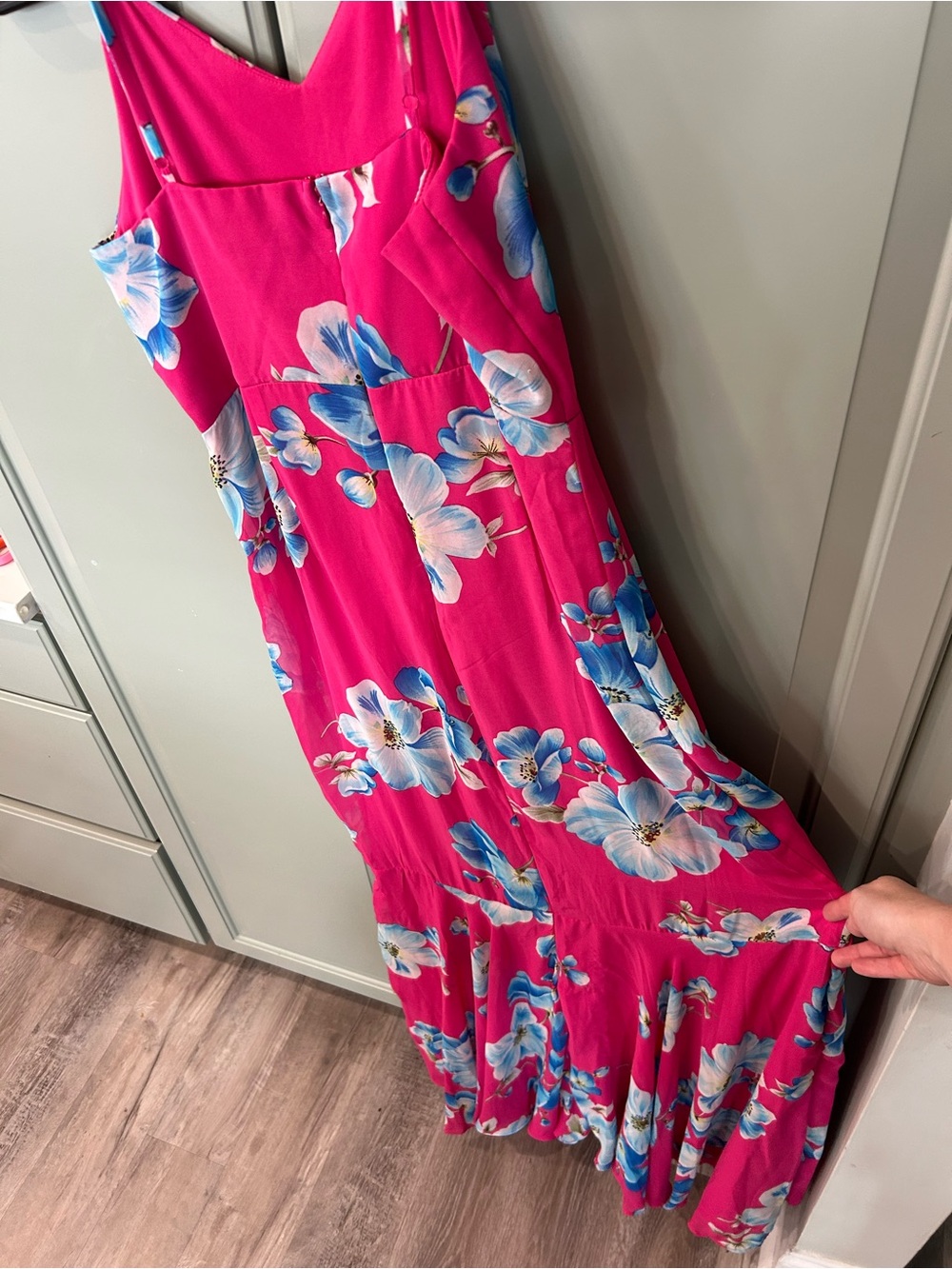 Lulus Wandering Wendy Magenta Floral Print Maxi Dress Size XL - Picture 4 of 10